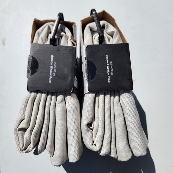 NEW Sonoma Blackout Window Curtains Panel Two Panels Grommet 50" x 84" Cream Col - Picture 9 of 14